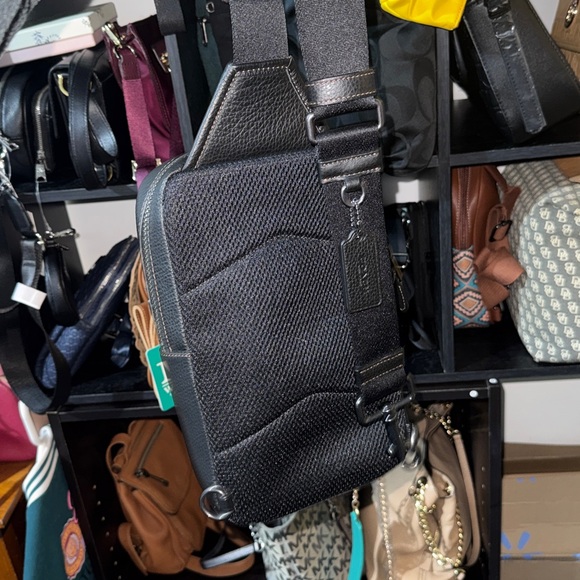 Coach Signature Brown and Black Belt Bag - Picture 5 of 8